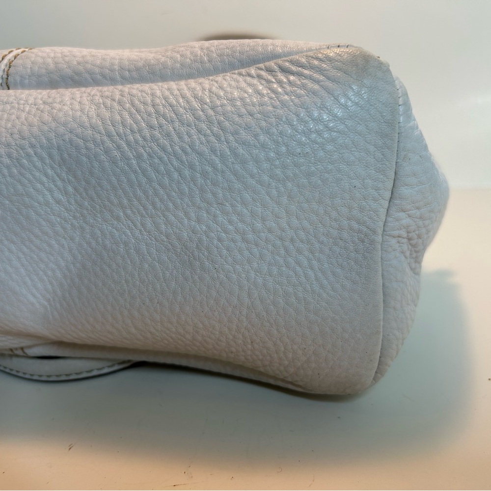 Fossil Pebble Grain White Leather Tote/Shoulder Bag - Picture 6 of 15
